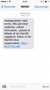 sms fra Nemid er falsk